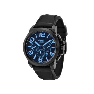 INGERSOLL Bison Mens Black & Blue Automatic Rubber Strap Watch