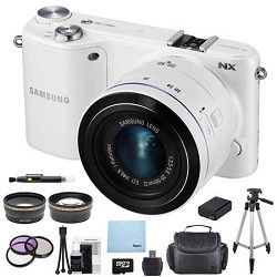 Samsung NX2000 20.3MP White Smart Digital Camera with 20 50mm F/3.5 5.6 ED II Le