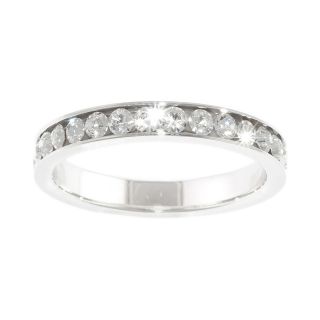 Bridge Jewelry Silver Plated Crystal Eternity Ring