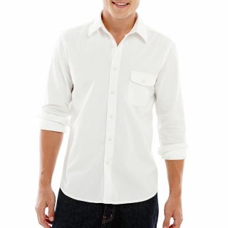 ARIZONA Oxford Woven Shirt, White, Mens