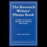 Research Writers Phrase Book  Guide to Proposal Writing and Research Phraseology
