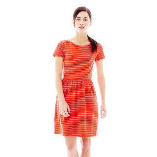 JOE FRESH Joe Fresh Striped Short Sleeve Knit Dress, Red