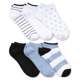 6 pk. Low Cut Socks, Black, Womens