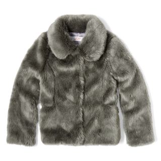 JOE FRESH Joe Fresh Faux Fur Jacket   Girls 4 14, Silver, Girls
