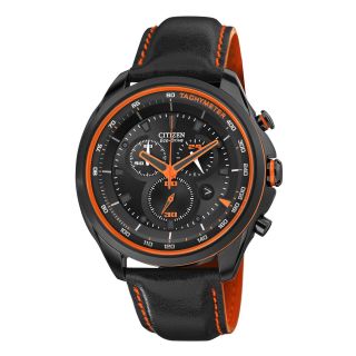 Drive from Citizen Eco Drive Mens Black & Orange Chronograph Watch AT2185 06E