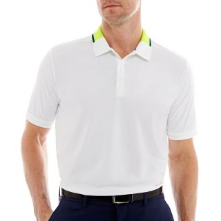 Jack Nicklaus Brushed Solid Polo with Contrast Collar, White, Mens