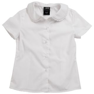 French Toast Lace Trimmed Peter Pan Collar Blouse   Girls 7 16, White, Girls