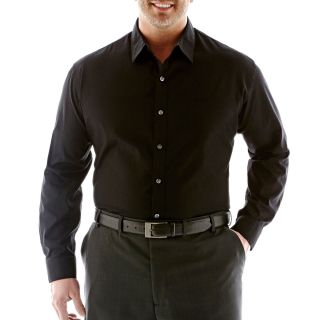 Van Heusen Originals Button Front Shirt Big and Tall, Black, Mens
