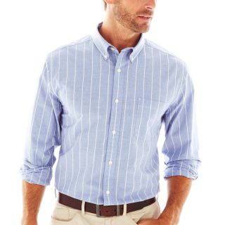 St. Johns Bay Striped Poplin Shirt, Wide Stripe, Mens