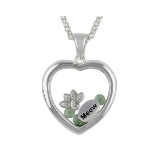 Bridge Jewelry Silver Plated Cat Heart Pendant