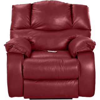 Hillside Leather Heat and Massage Recliner, Durango Strawberry