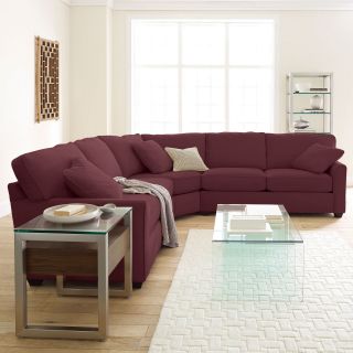 Possibilities Sharkfin Arm 3 pc. Loveseat Sectional, Grape