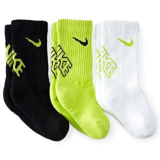 Nike 3 pk. Graphic Crew Socks   Boys, Black/White, Boys