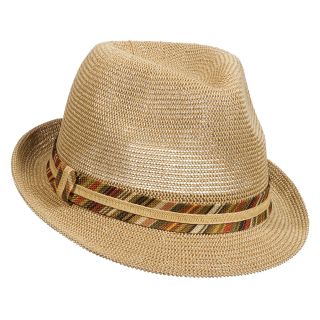 St. Johns Bay St. John s Bay Knitted Fedora Hat w/ Paperbraid Band, Toast, Mens