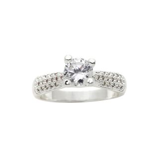 Bridge Jewelry Pure Silver Plated Cubic Zirconia Engagement Ring