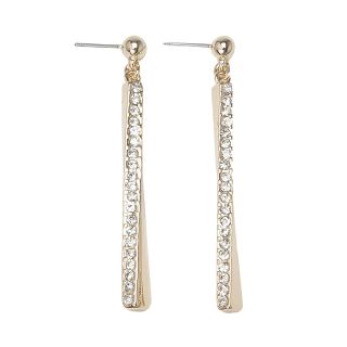 PALOMA & ELLIE Gold Tone Pavé Crystal Bar Earrings, Womens