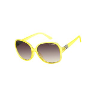 LIZ CLAIBORNE Funky Oversized Square Sunglasses, Yellow, Womens