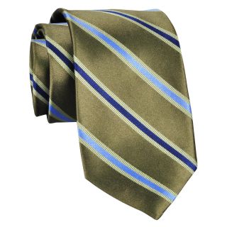 Stafford Ryder Stripe Silk Tie, Green, Mens