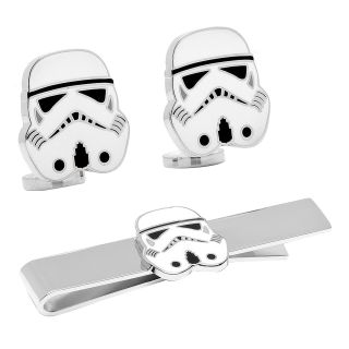 Star Wars Storm Trooper Tie Bar & Cuff Links Gift Set, White