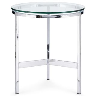 Malone End Table, Chrome/glass