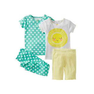 Carters 4 pc. Sun Pajamas   Girls 6m 24m, White, White, Girls