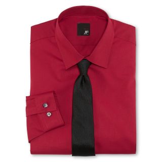 JF J.Ferrar JF J. Ferrar Boxed Shirt and Tie Set, Red, Mens