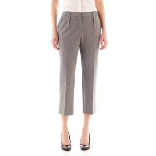 Worthington Pleated Cropped Pants   Tall, Grey, Womens