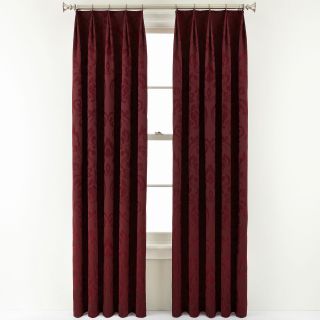 ROYAL VELVET Dolce Ring Top Pinch Pleat Curtain Panel, Red