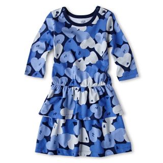 JOE FRESH Joe Fresh Heart Print Peplum Dress   Girls 1t 5t, Navy, Navy, Girls