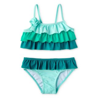 JOE FRESH Joe Fresh Ruffled 2 pc. Swimsuit   Girls 1t 5t, Teal, Girls