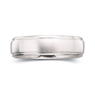 Mens 6mm Tungsten Carbide Ring, White