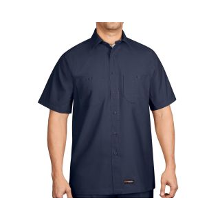 Wrangler Workwear Short Sleeve Canvas Shirt, Navy, Mens