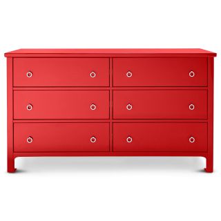 HAPPY CHIC BY JONATHAN ADLER Crescent Heights 6 Drawer Dresser, Red