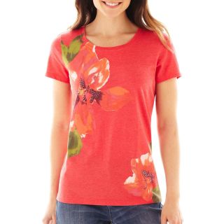 St. Johns Bay Short Sleeve Screen Tee   Tall, Teaberry