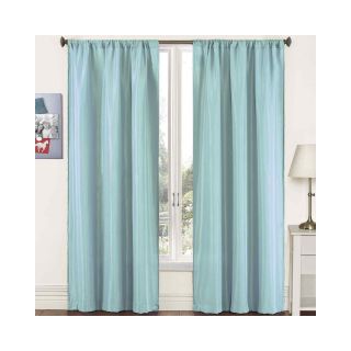 Pairs to Go Capella Woven Solid Rod Pocket Curtain Panel Pair, Turquoise