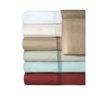 Veratex 500tc Egyptian Cotton Sateen Embroidered Prince Sheet Set, Taupe