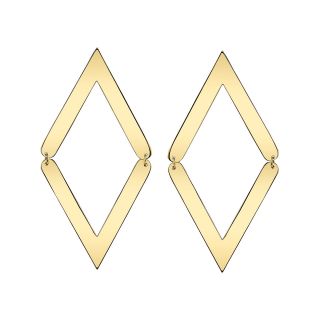 DOWNTOWN BY LANA Gold Tone Movable Double V Earrings, Womens