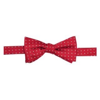 Stafford Pre Tied Dotted Silk Bow Tie, Red, Mens