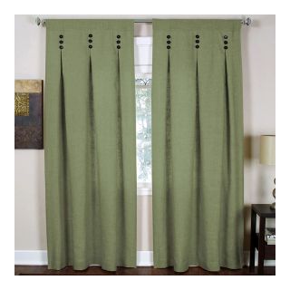 Murano Rod Pocket/Back Tab Inverted Pleat Curtain Panel, Sage