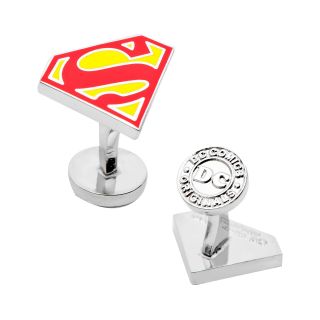 Superman Cuff Links, Red/Blue/Silver, Mens
