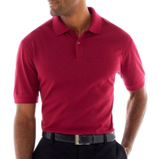 Haggar Mini Box Polo Shirt, Red, Mens