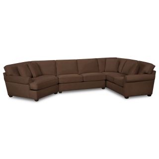Possibilities Roll Arm 3 pc. Right Arm Sofa Sectional, Chocolate (Brown)