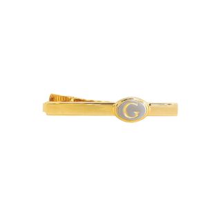 Engravable Two Tone Oval Tie Bar, Gold/Silver, Mens