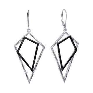 Diamond Addiction White & Black Diamond Accent Geometric Earrings, Womens