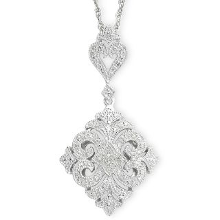 1/10 CT. T.W. Diamond Pendant Sterling Silver, Womens