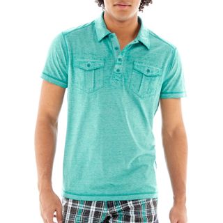 Chalc Burnout Polo Shirt, Bt Turq Combo Polo, Mens