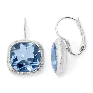 MONET JEWELRY Monet Silver Tone Blue Leverback Earrings