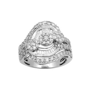 2 CT. T.W. Diamond 3 Stone 10K White Gold Ring, Womens