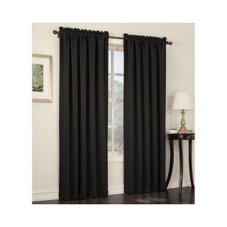 Sun Zero Ludlow Rod Pocket Curtain Panel Pair, Black
