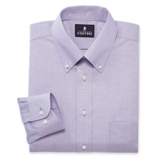 Stafford Signature Pinpoint Oxford Shirt, Lavender (Purple), Mens